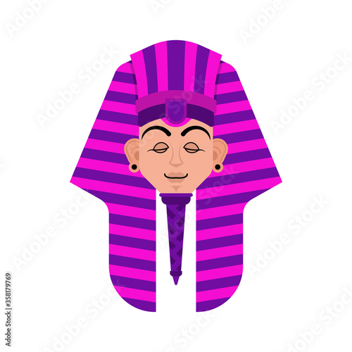 Pharaoh sleeping emoji. Rulers of ancient Egypt asleep emotions avatar. Vector illustration