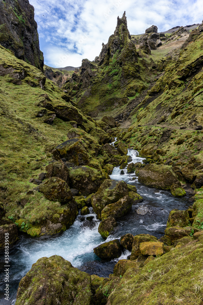 Incredible mountainous landscape in South Iceland. 