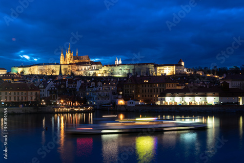 Prague skyline panorama. Czech Republic castle night cityscape. Europe traditional old city for tourism © Maksym