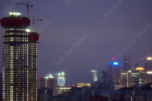 Photography The construction of a high-rise building in the city