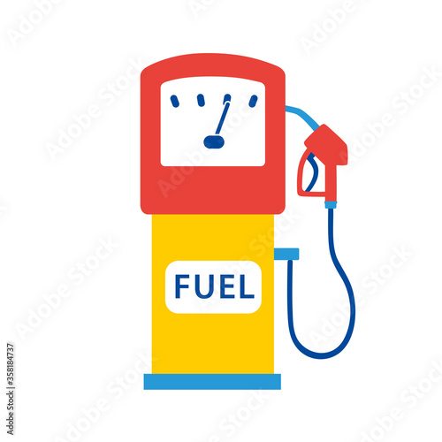 Gas fuel pump flat icon. Gasoline or petrol filling station.