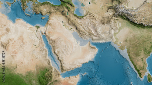 Fototapeta Naklejka Na Ścianę i Meble -  Arabian tectonic plate - raster. Satellite