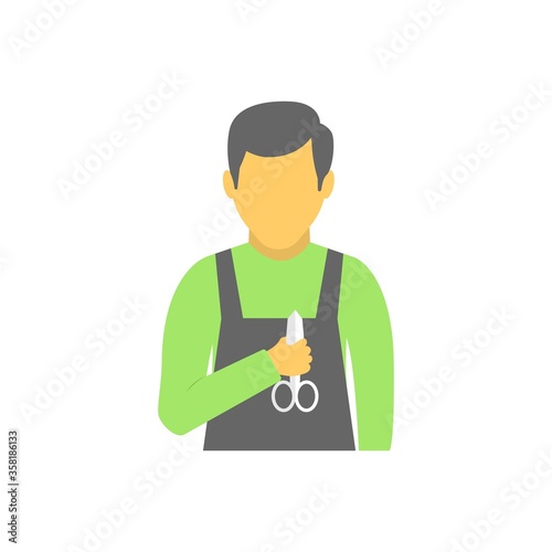 The barber avatar icon. Barbershop and hairdresser, haircutter symbol. Flat icon illustration