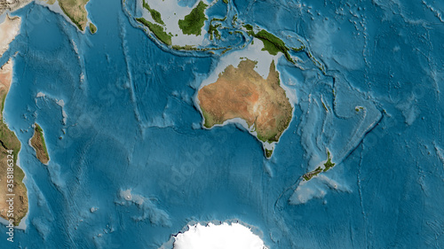Fototapeta Naklejka Na Ścianę i Meble -  Australian tectonic plate - raster. Satellite