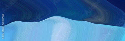 abstract and smooth modern curvy waves background illustration with sky blue, midnight blue and corn flower blue color © Eigens