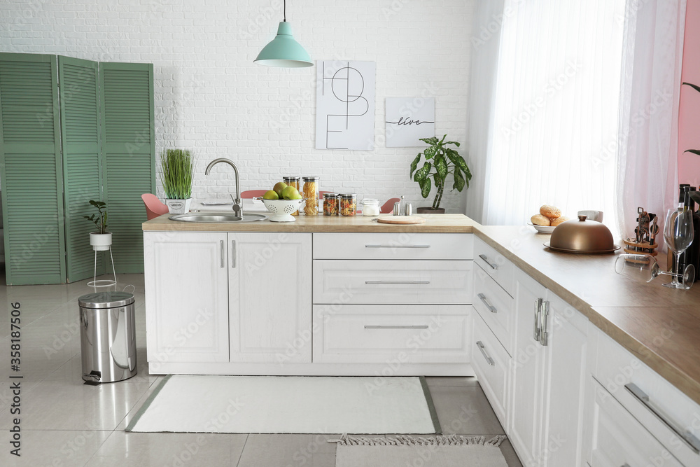 Fototapeta premium Stylish interior of modern kitchen
