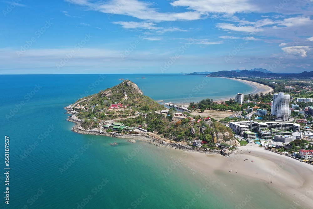 Aerial view of Hua Hin Beach Thailand