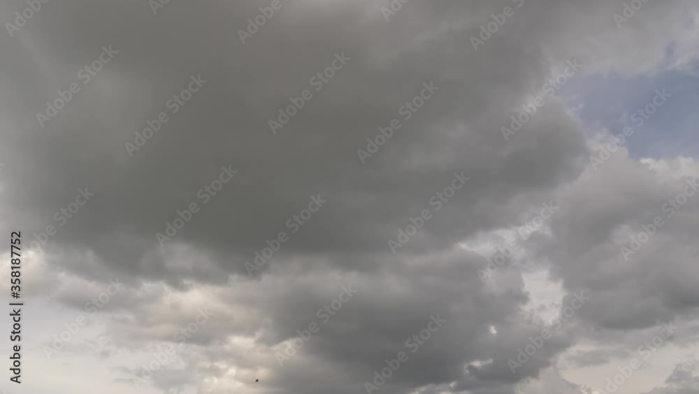 clean timelapse clouds. the sky is blue. white clouds. black rain clouds. residential view. passing cars clean timelapse clouds. the sky is blue. white clouds. black rain clouds. residential view. passing cars