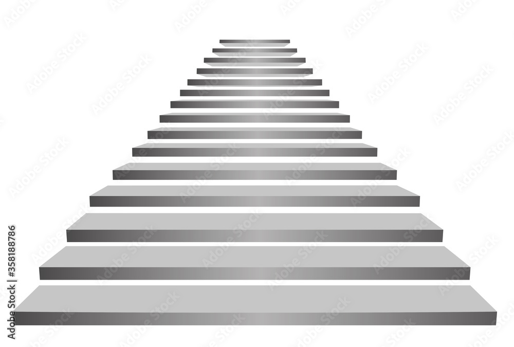 Illustration of stairs on white background. Way to success Illustration of stairs on white background. Way to success