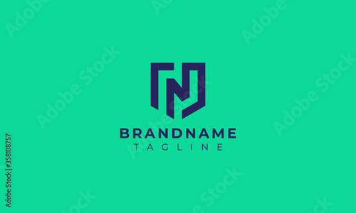 N shield logo design . abstract letter N in the shield . simple and modern logo design . vector illustration