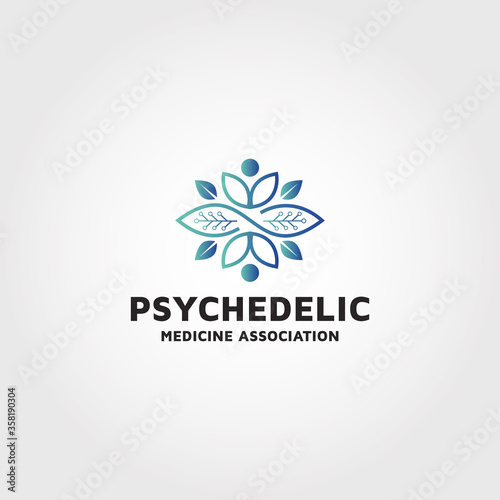 Psychedelic Medicine Association vector modern logo design template idea