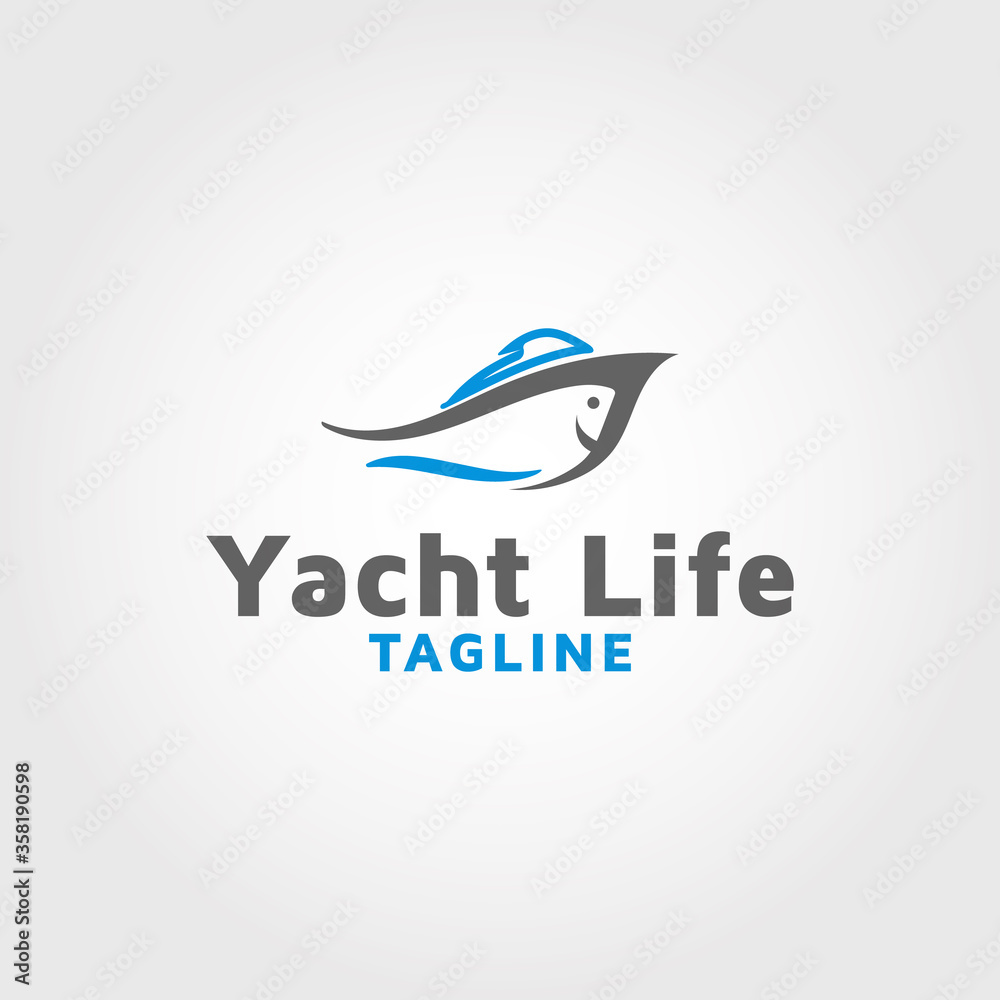 Fishing board vector logo design template idea Fishing board vector logo design template idea
