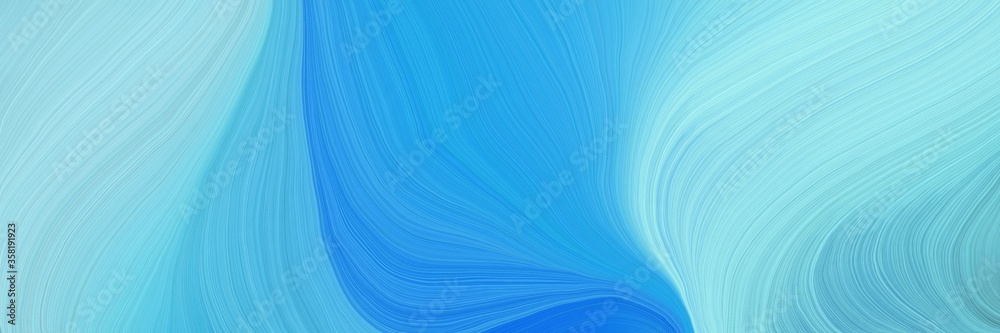 colorful and elegant vibrant abstract art waves graphic with modern waves background design with sky blue, dodger blue and medium turquoise color