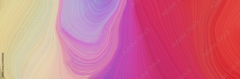 Fototapeta premium colorful and elegant vibrant creative waves graphic with abstract waves design with silver, crimson and pastel gray color
