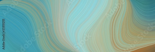 colorful and elegant vibrant abstract art waves graphic with modern soft curvy waves background illustration with dark sea green, blue chill and cadet blue color