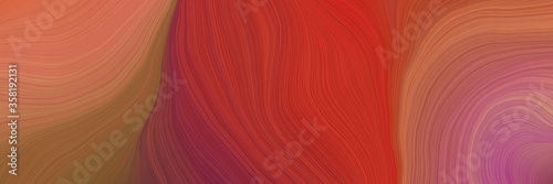 colorful and elegant vibrant abstract artistic waves graphic with smooth swirl waves background illustration with sienna, mulberry and peru color