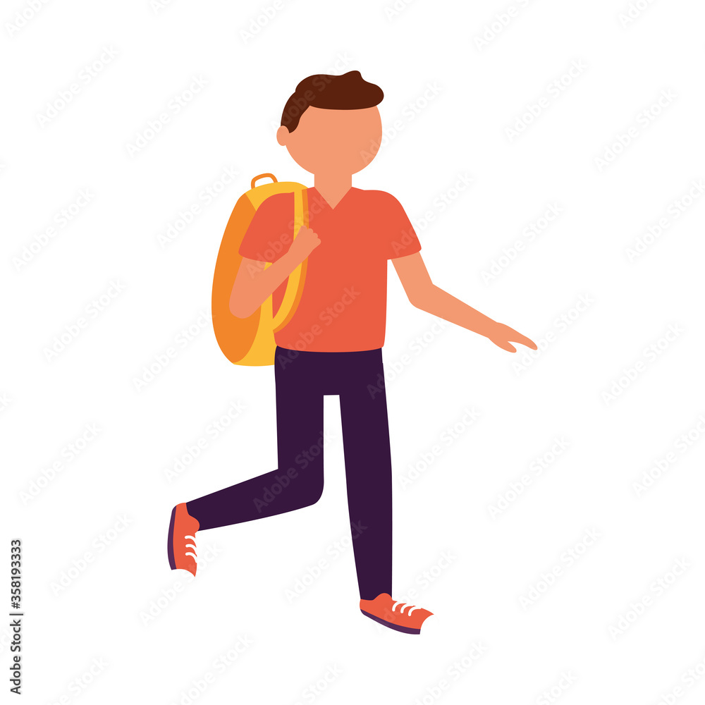 Isolated avatar man with bag vector design Isolated avatar man with bag vector design