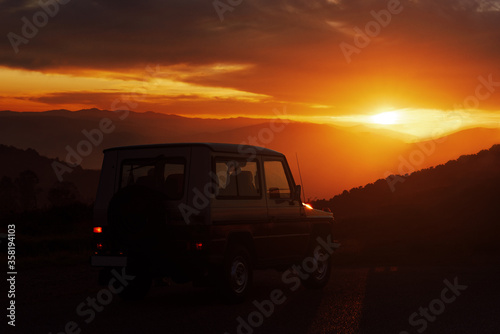 4x4 off-road car on top of a mountain © Alberto