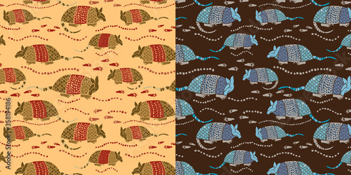 AS_Pattern_set_Seamless_Armadillo_Allover_Print_Coordinated_Brown_Tan_Background