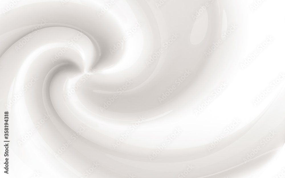 Obraz premium Milk swirl background. 3d illustration