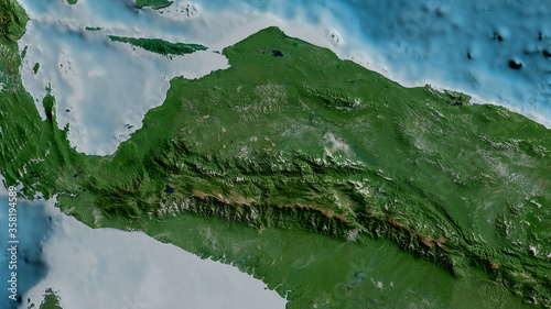 Maoke tectonic plate - raster. Satellite photo