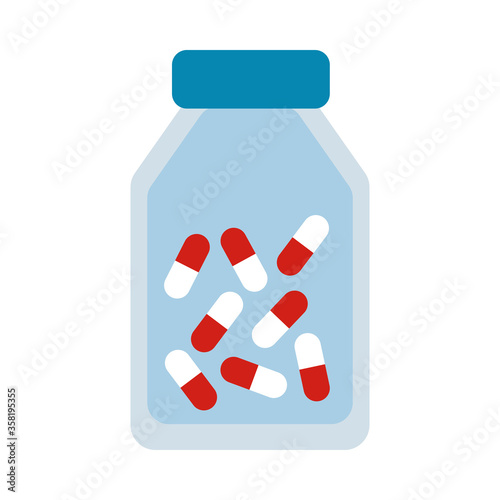 medical pills jar vector design
