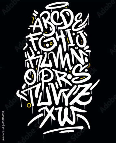 Handmade Urban Font. Marker Graffiti Font, handwritten Typography vector