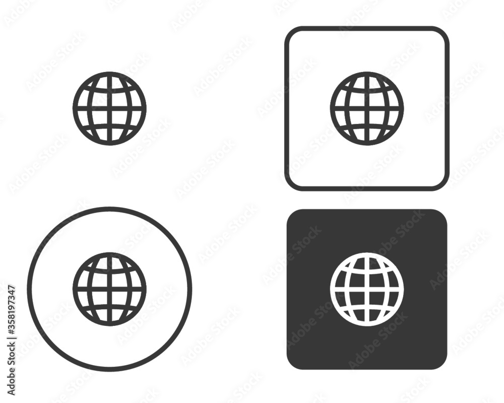 World wide web concept globe icon set. Planet web symbol set. Globe icons for websites. Globe symbol web icon set with www sign. Planet icon with world wide web sign. World wide web concept globe icon set. Planet web symbol set. Globe icons for websites. Globe symbol web icon set with www sign. Planet icon with world wide web sign.