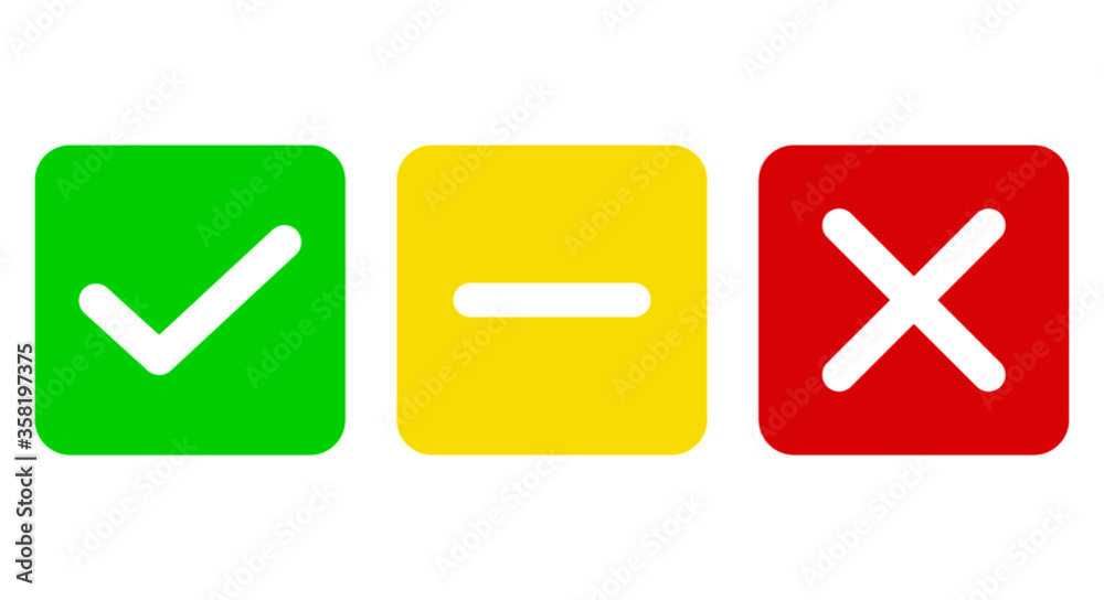 tick / check sign icons for customer satisfaction, availability, pros and cons, rating, survey, infographic usage tick / check sign icons for customer satisfaction, availability, pros and cons, rating, survey, infographic usage
