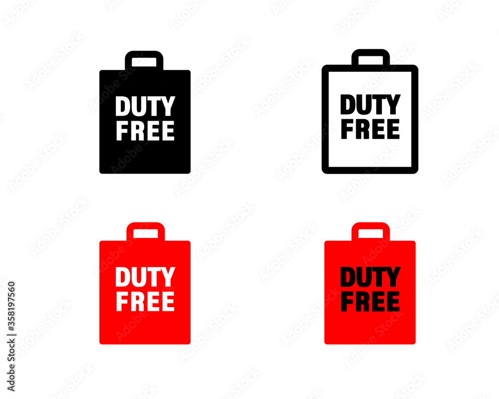 Duty free paper bag icon. airport duty free paper bag vector icon for ...