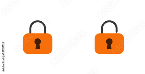 padlock icon -  security lock icon  - Filled flat sign, Protection shield symbol vector illustration for security app, anti virus, anti malware, web use