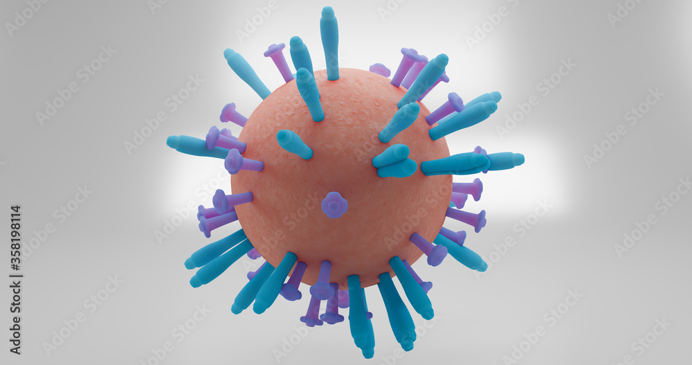 Nipah virus on white background. 3D illustration Nipah virus on white background. 3D illustration