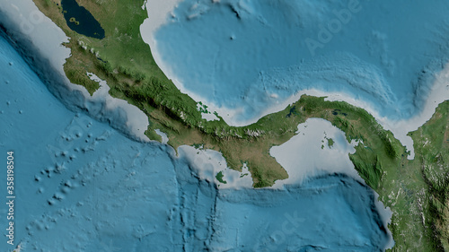 Photography Panama tectonic plate - raster. Satellite