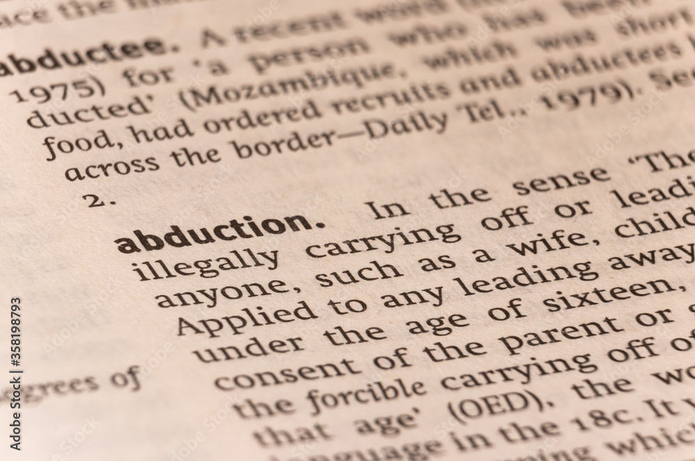 Dictionary definition of the word abduction