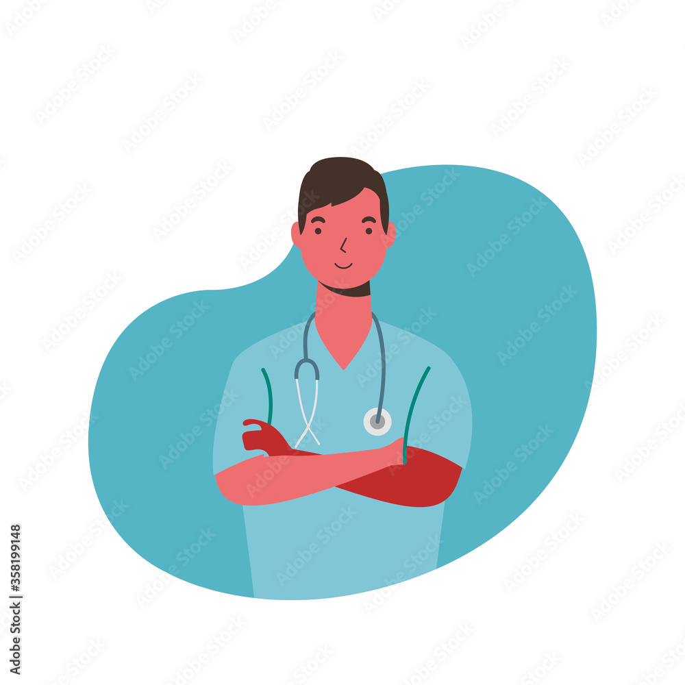 Fototapeta premium male doctor with uniform vector design
