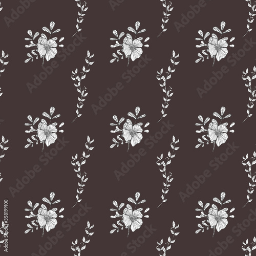 seamless pattern with flowers on colored background