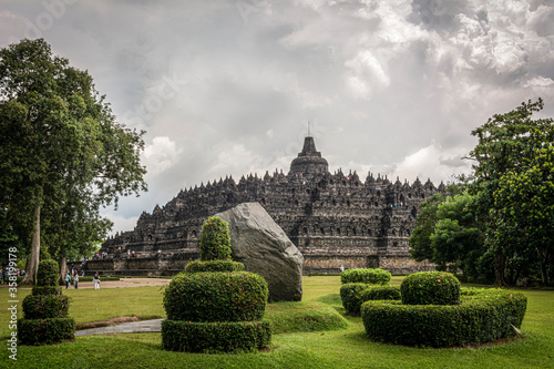 Beautiful magnificent Borobudur temple in Java Island, Indonesia