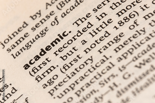 Dictionary definition of the word academic
