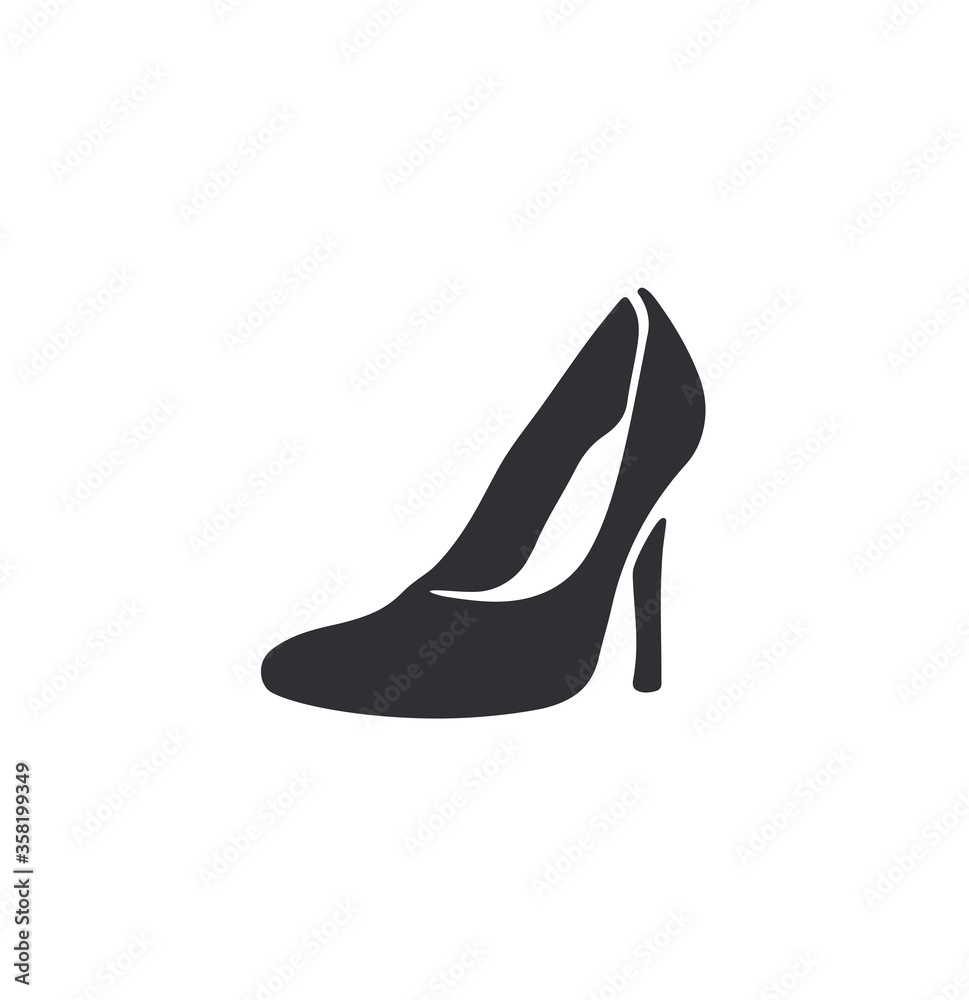 Women's shoes icon. Vector illustration. High heel shoe. Vector icon. Shoe store. Ladieswear sign. Women's shoes icon. Vector illustration. High heel shoe. Vector icon. Shoe store. Ladieswear sign.