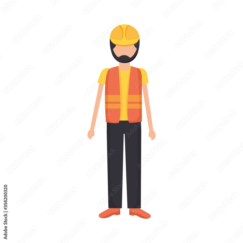 constructer man with helmet vector design