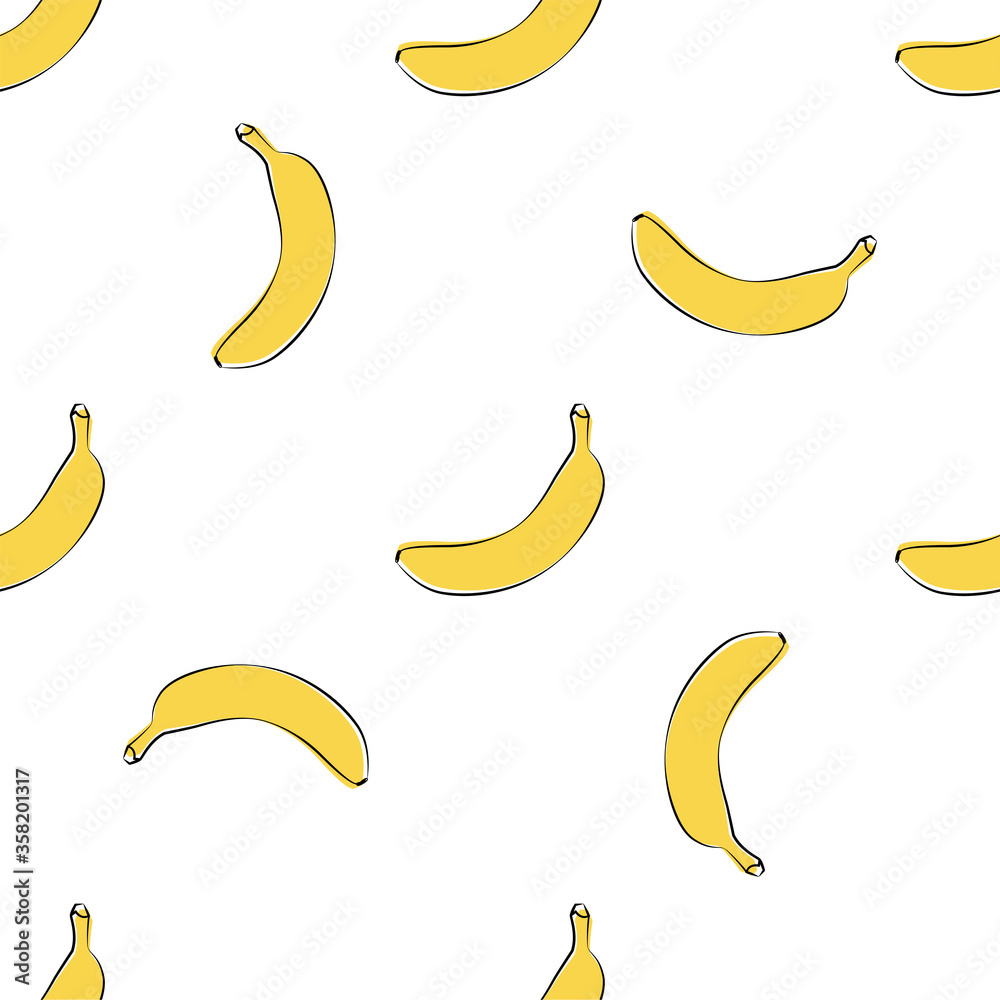 Banana. Seamless Vector Patterns.