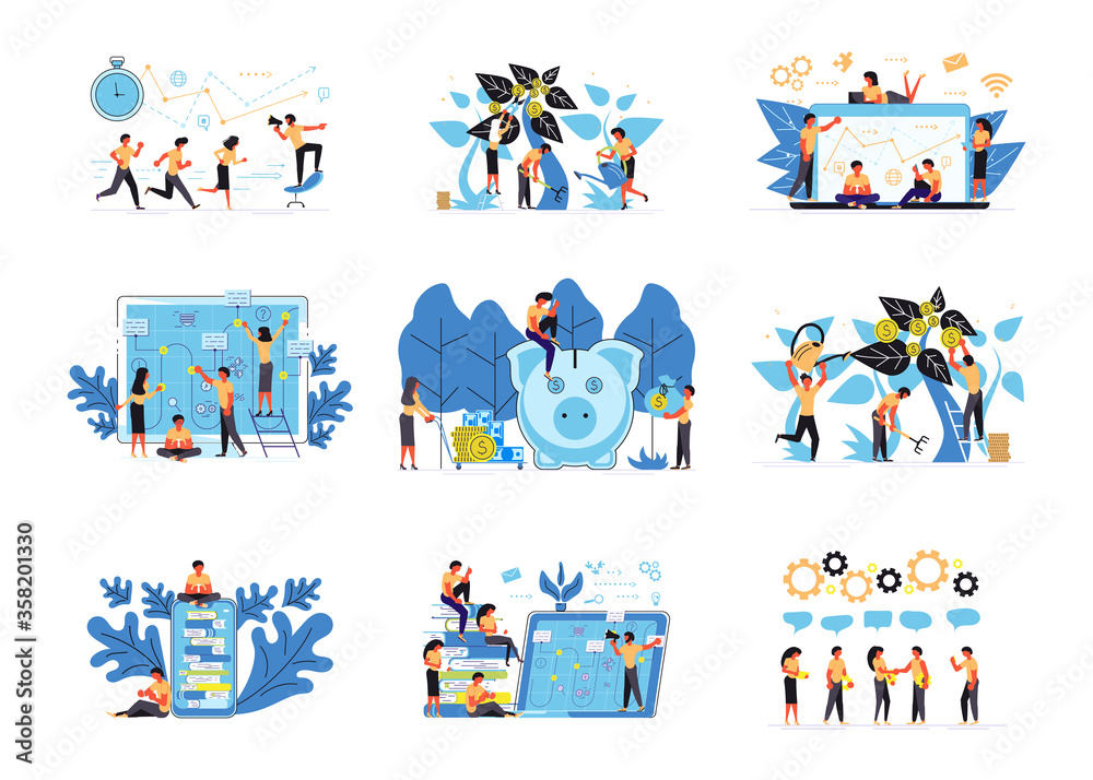 Fototapeta premium Set of business concept isolated