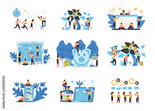Set of business concept isolated