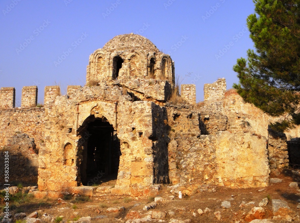 ruins of an ancient byzantine orthodox church