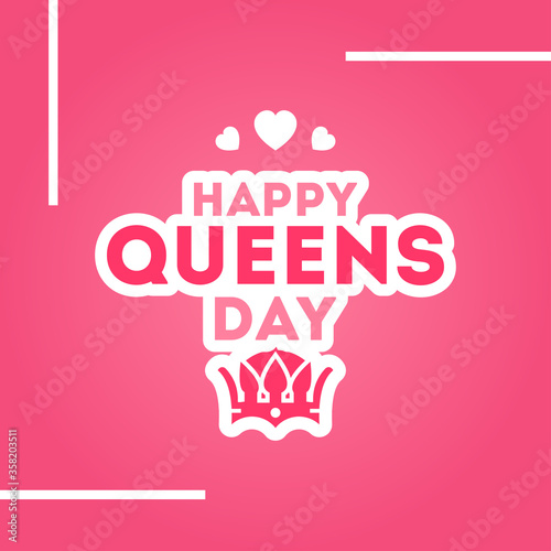 Happy Queens Day Vector Design Illustration For Celebrate Moment