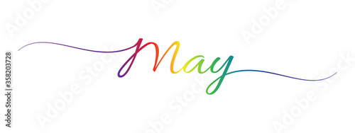may letter calligraphy banner colorful gradient photo