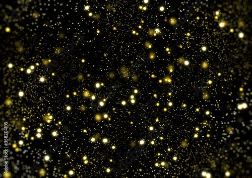 金色に光輝く抽象的な無数の星