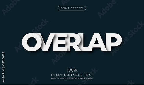 Overlapping text effect. Editable font style photo