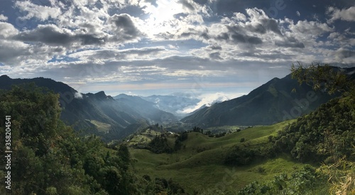 panorama of the mountains in the morning
