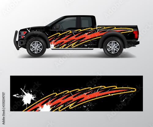 Fototapeta Naklejka Na Ścianę i Meble -  Racing background for vinyl wrap and decal for truck and vehicle Graphic vector